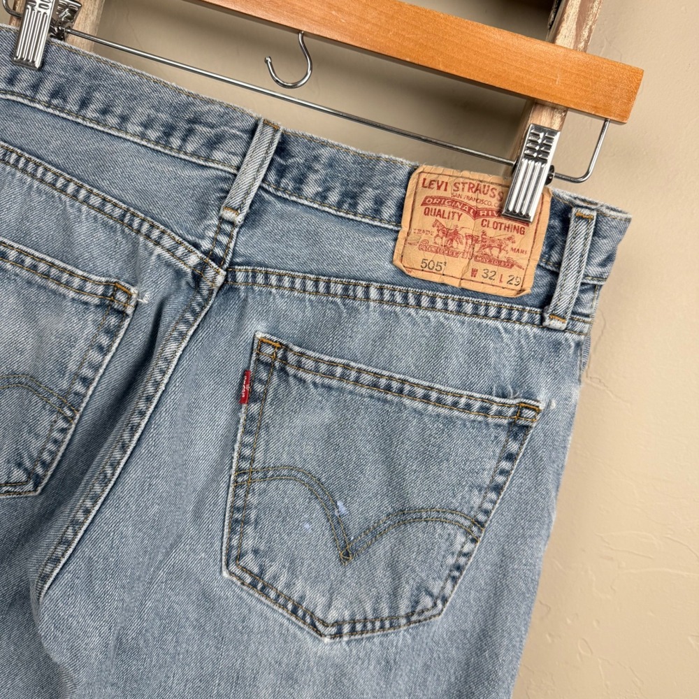 Vintage 2010 Levi 505 Zip Fly Relax‎ Fit Blue Denim Jeans 31x27.5 - Picture 4 of 8